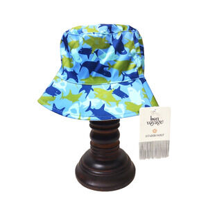 Bon Voyage Kids Size Sharks Reversible Bucket Hat Carnival Cruise Polyester OSFA